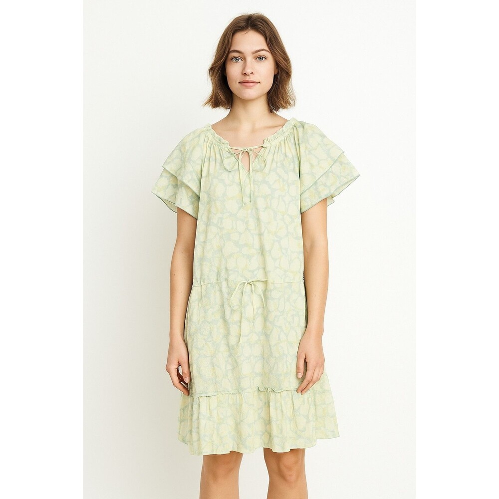 Tuckernuck/Olivia James The Label Tinsley Dress Flutter Sleeve Floral Green M